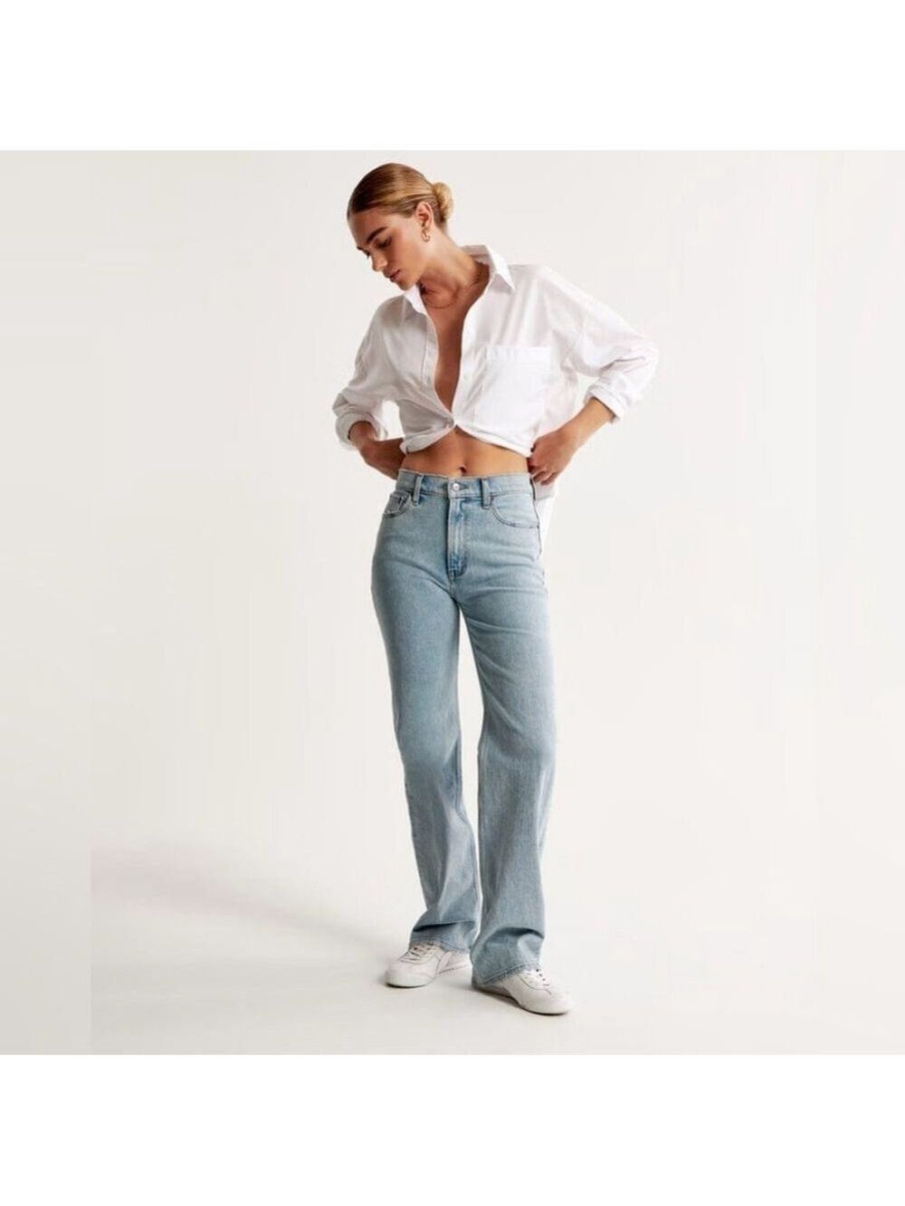 Abercrombie & Fitch The 90s Relaxed Jean High Rise Plus Size Denim Long